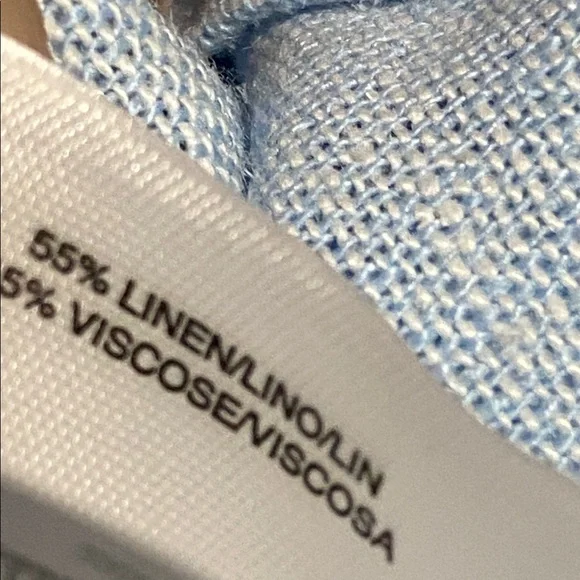 Anne Klein blue linen blend tunic top shirt blouse size LARGE - Picture 12 of 13